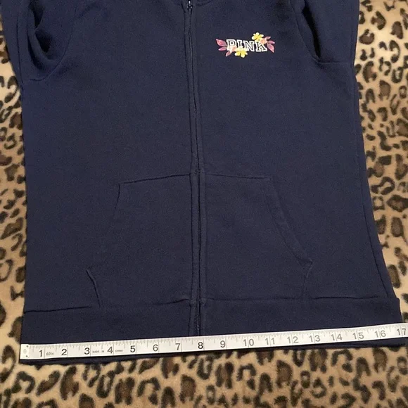 GUC PINK VICTORIAS SECRET HOODIE VS FLORAL LOUNGE FULL ZIP HOODIE Women’s Size M - Picture 11 of 12